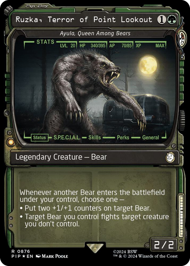 0876 Ruzka, Terror of Point Lookout - Ayula, Queen Among Bears (Showcase) (Surge Foil) R Universes Beyond: Fallout