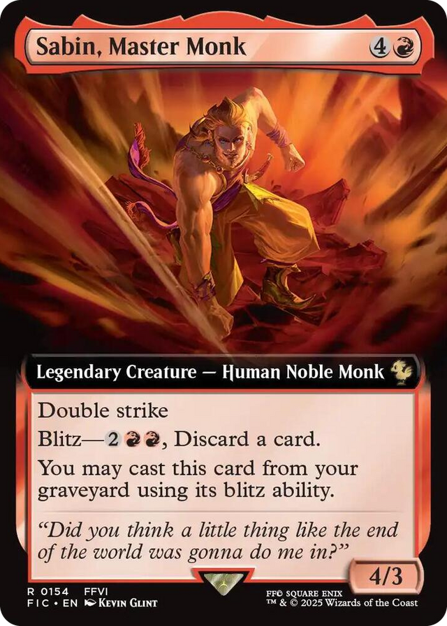 0154 Sabin, Master Monk (Extended Art) R Commander: FINAL FANTASY