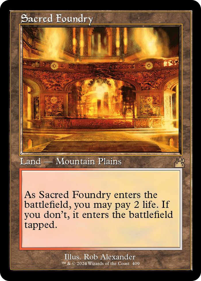 Sacred Foundry (Retro Frame) #409 R - Ravnica Remastered Pokemon card
