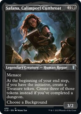 Safana, Calimport Cutthroat (Foil Etched) #496 U - Commander Legends: Battle for Baldur's Gate Pokemon card