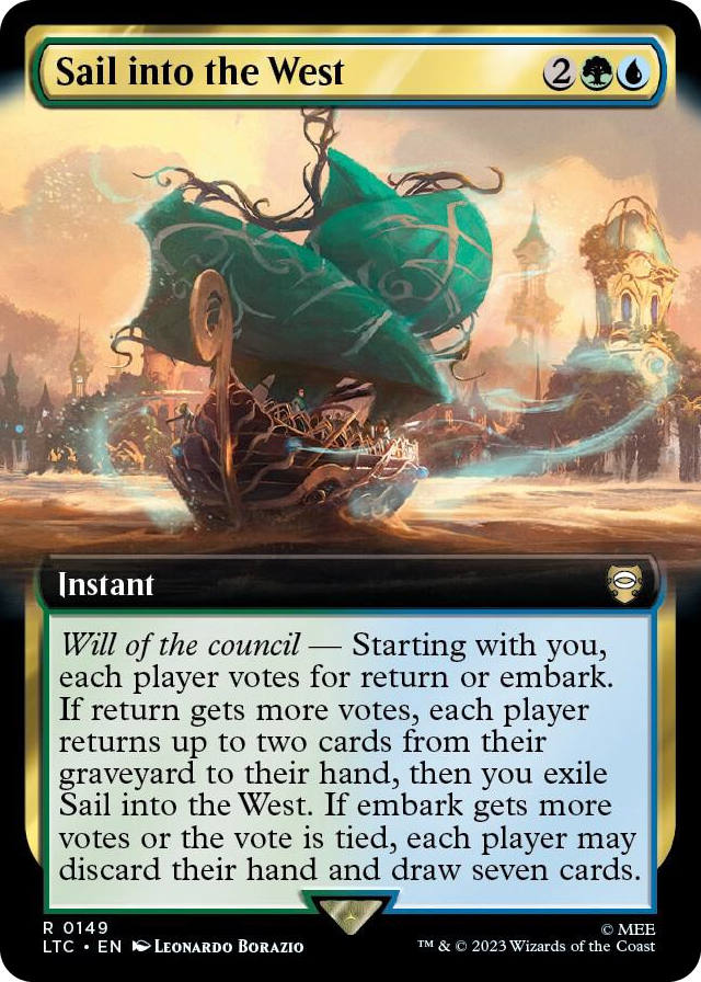 Sail into the West (Extended Art) #149 R - Commander: The Lord of the Rings: Tales of Middle-earth Pokemon card