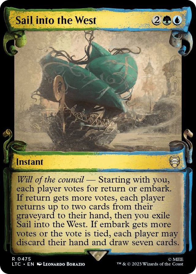 Sail into the West (Showcase Scrolls) #475 R - Commander: The Lord of the Rings: Tales of Middle-earth Pokemon card