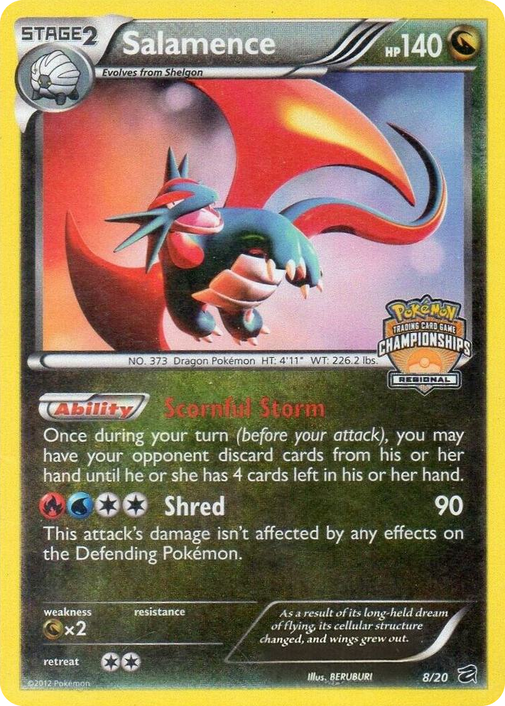 0008 Salamence - 8/20 (Regional Championships) Promo League & Championship Cards
