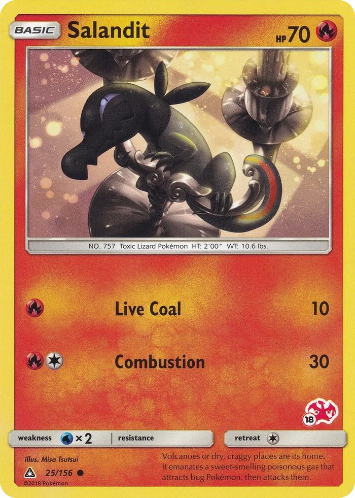 0025 Salandit - 25/156 (#18 Charizard Stamped) Promo Battle Academy