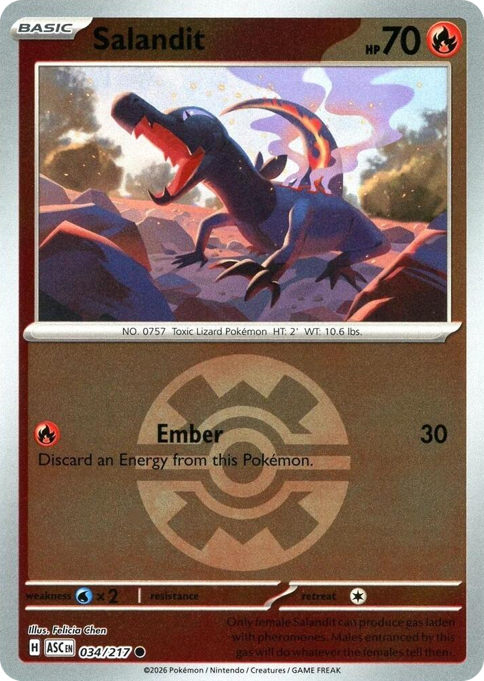 0034 Salandit (Quick Ball) Common Ascended Heroes