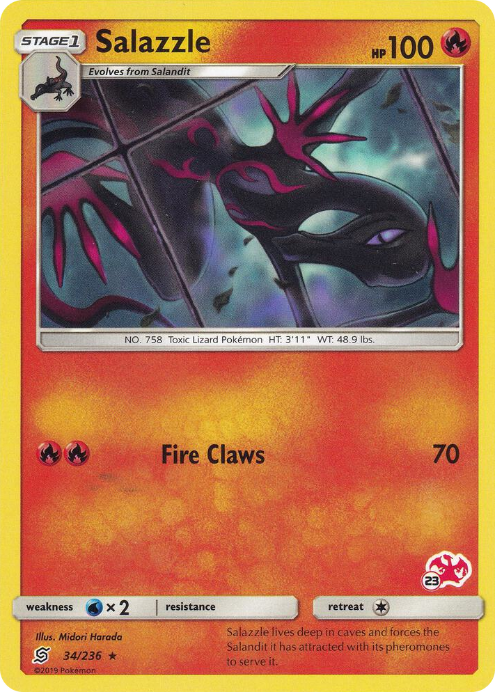 0034 Salazzle - 34/236 (#23 Charizard Stamped) Promo Battle Academy