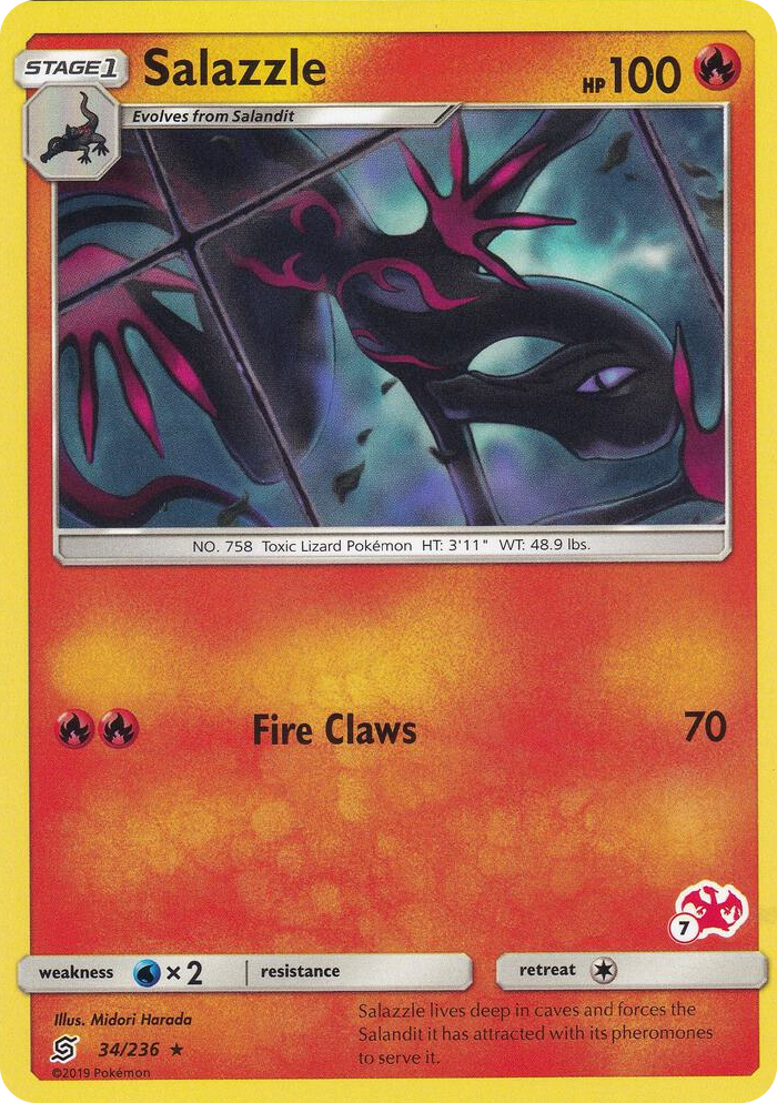0034 Salazzle - 34/236 (#7 Charizard Stamped) Promo Battle Academy