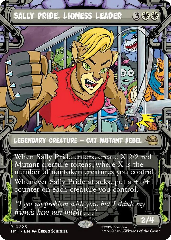 Sally Pride, Lioness Leader (Showcase) #225 R - Teenage Mutant Ninja Turtles Pokemon card
