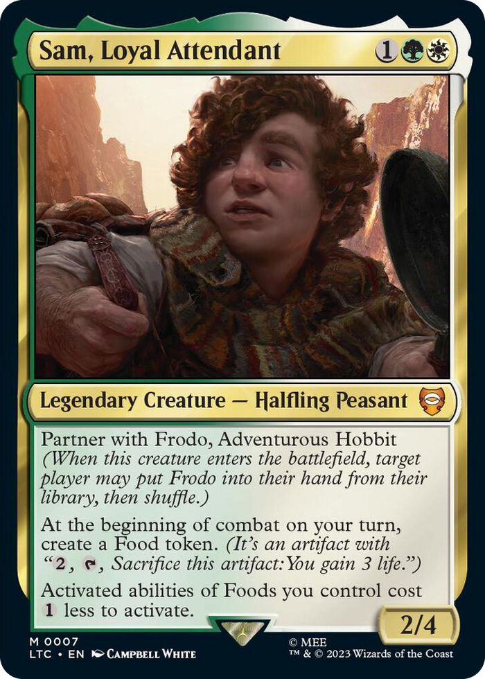 Sam, Loyal Attendant #7 M - Commander: The Lord of the Rings: Tales of Middle-earth Pokemon card