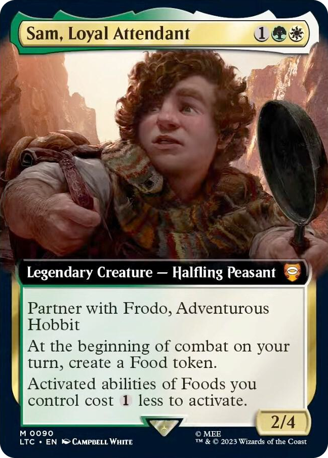 Sam, Loyal Attendant (Extended Art) #90 M - Commander: The Lord of the Rings: Tales of Middle-earth Pokemon card