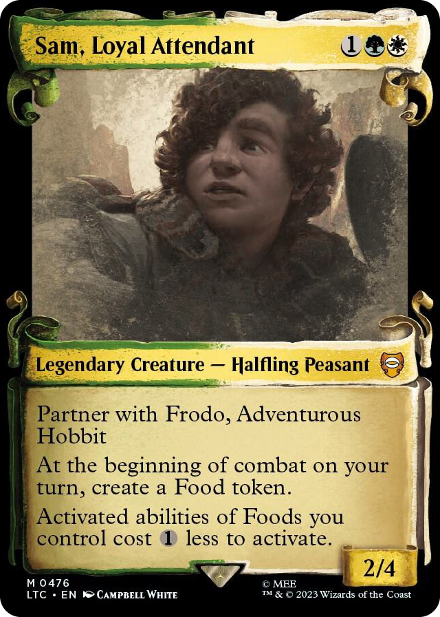 Sam, Loyal Attendant (Showcase Scrolls) #476 M - Commander: The Lord of the Rings: Tales of Middle-earth Pokemon card