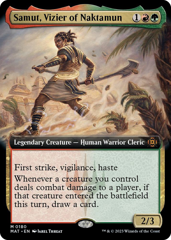 Samut, Vizier of Naktamun (Extended Art) #180 M - March of the Machine: The Aftermath Pokemon card