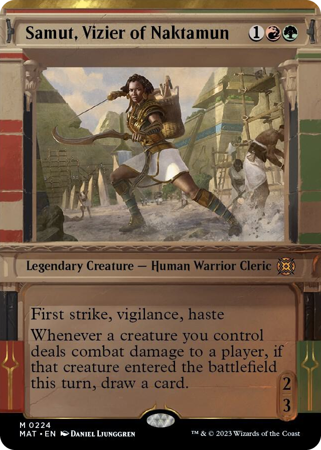 Samut, Vizier of Naktamun (Halo Foil) #224 M - March of the Machine: The Aftermath Pokemon card