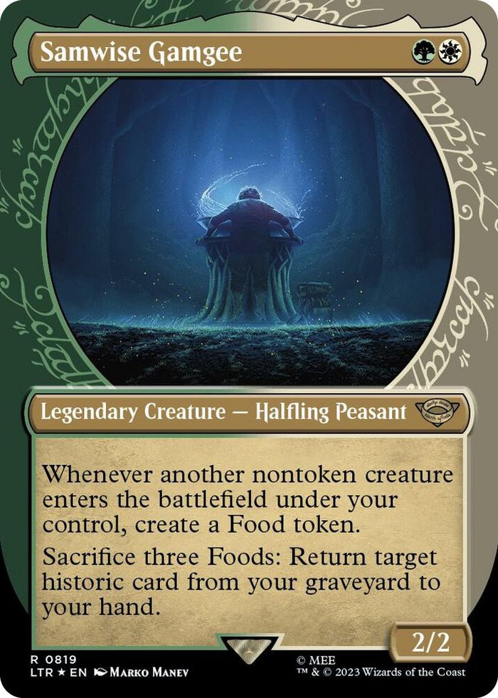 Samwise Gamgee (Showcase) (Surge Foil) #819 R - Universes Beyond: The Lord of the Rings: Tales of Middle-earth Pokemon card