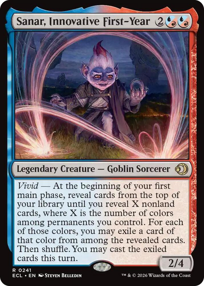 Sanar, Innovative First-Year #241 R - Lorwyn Eclipsed Pokemon card