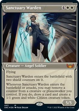0443 Sanctuary Warden (Showcase) (Foil Etched) M Streets of New Capenna