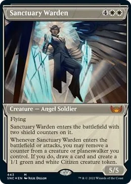 0443 Sanctuary Warden (Showcase) (Foil Etched) M Streets of New Capenna