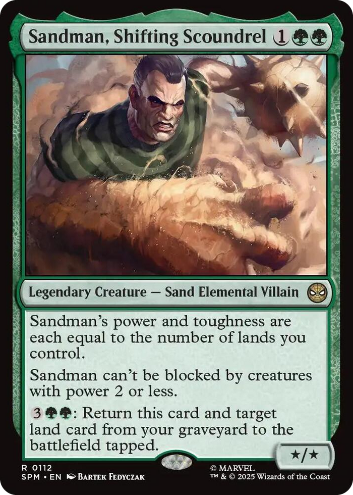 Sandman, Shifting Scoundrel #112 R - Marvel's Spider-Man Pokemon card