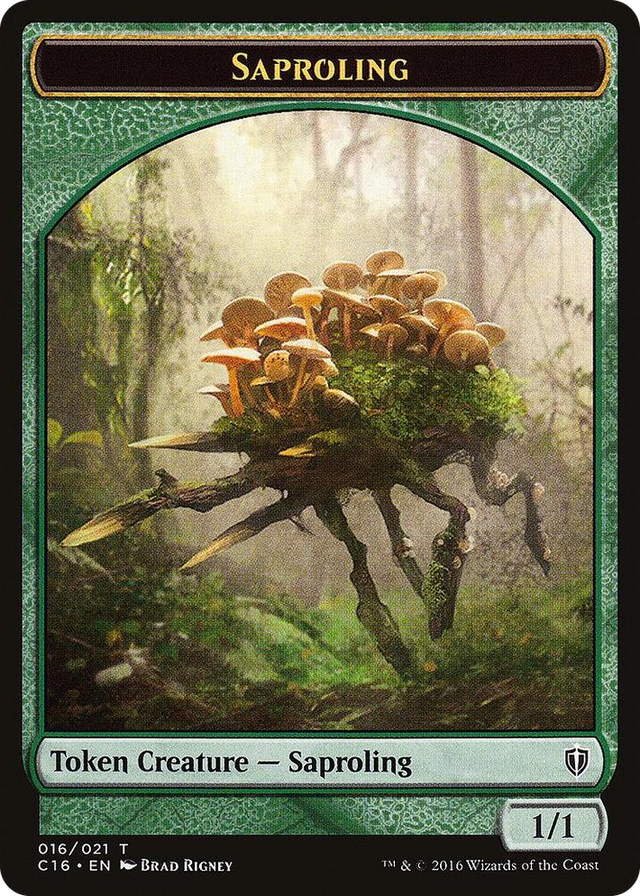 0016 Saproling (016) // Saproling (017) Double-Sided Token T Commander 2016
