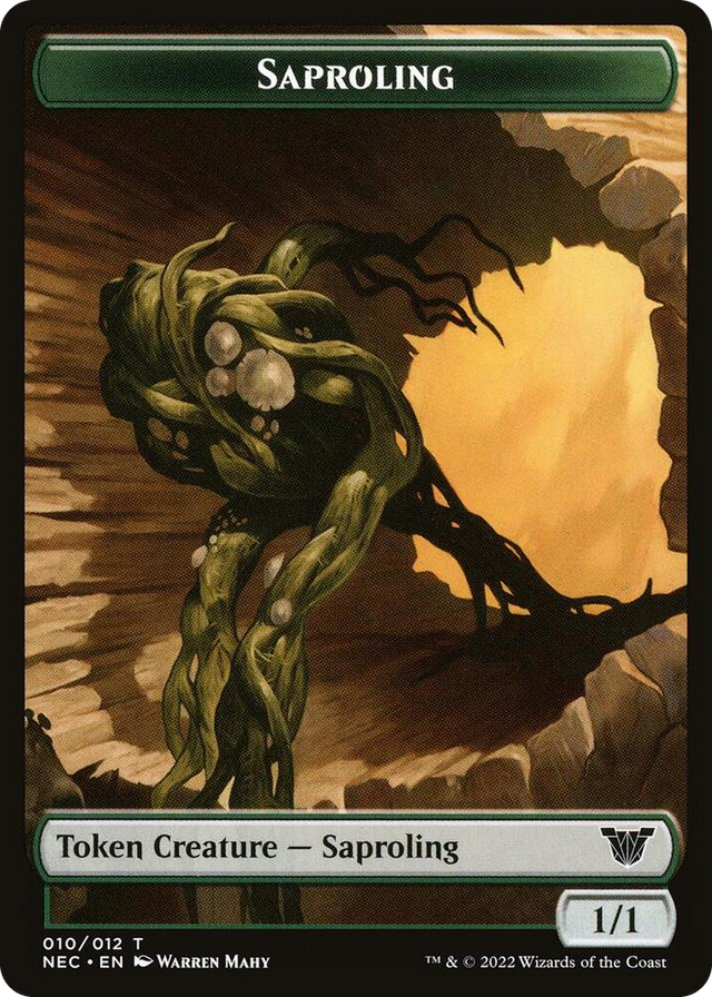 0010 Saproling // Spirit (002) Double-Sided Token T Commander: Kamigawa: Neon Dynasty