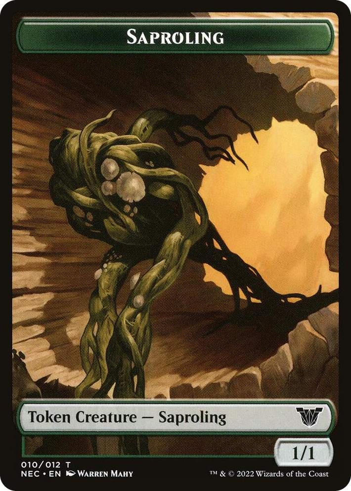 0010 Saproling // Spirit (002) Double-Sided Token T Commander: Kamigawa: Neon Dynasty