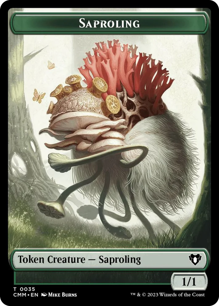 0035 Saproling // Stoneforged Blade Double-Sided Token T Commander Masters