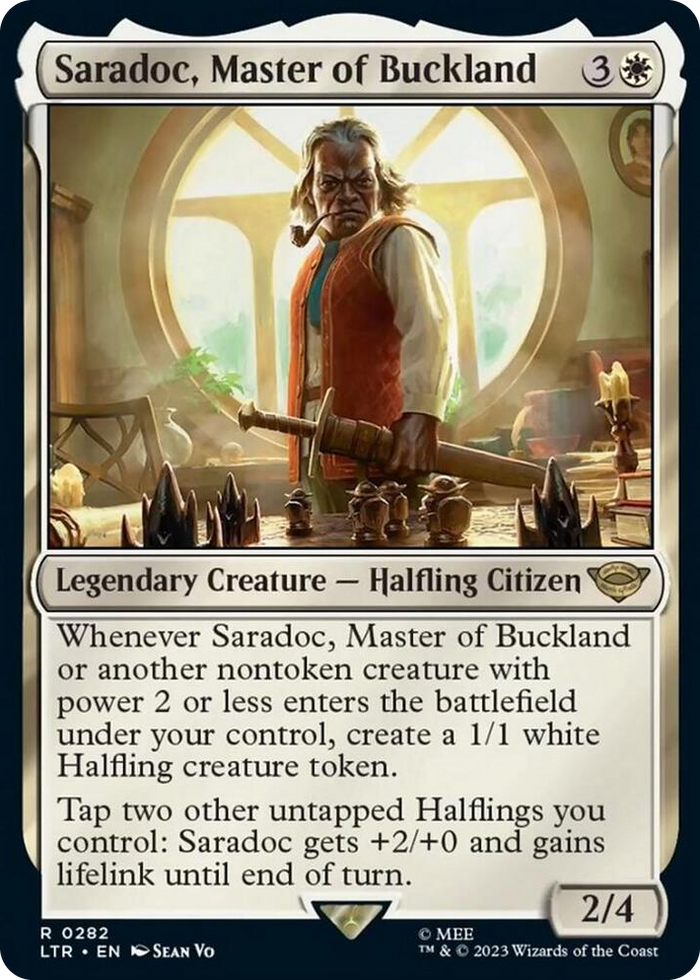 Saradoc, Master of Buckland #282 R - Universes Beyond: The Lord of the Rings: Tales of Middle-earth Pokemon card