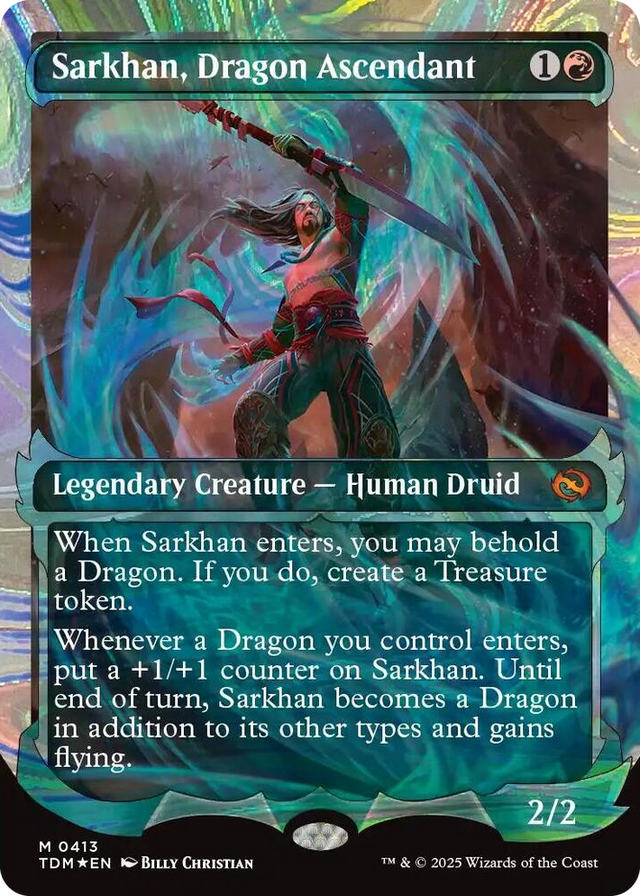 0413 Sarkhan, Dragon Ascendant (0413) (Showcase) (Halo Foil) M Dragonstorm