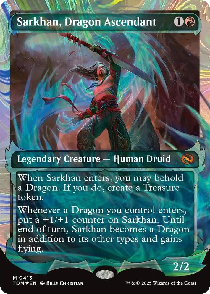 0413 Sarkhan, Dragon Ascendant (0413) (Showcase) (Halo Foil) M Dragonstorm