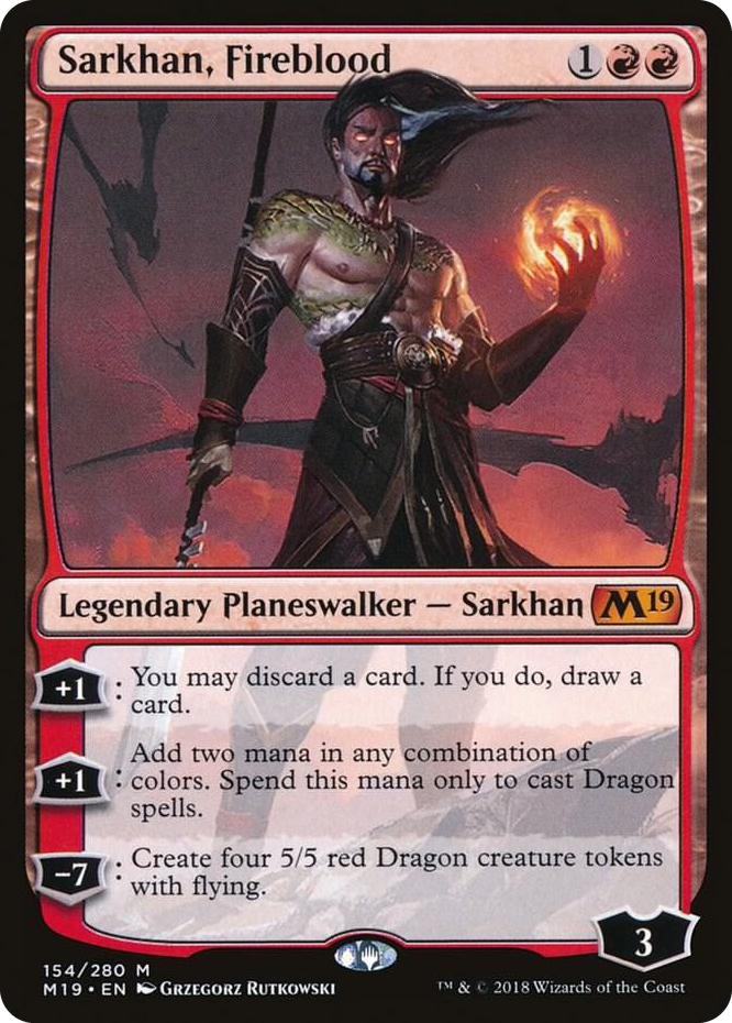 0154 Sarkhan, Fireblood M Core Set 2019