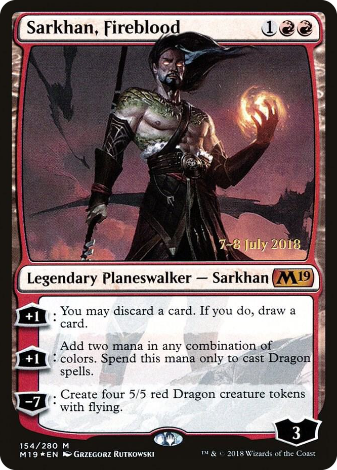 0154 Sarkhan, Fireblood M Prerelease Cards