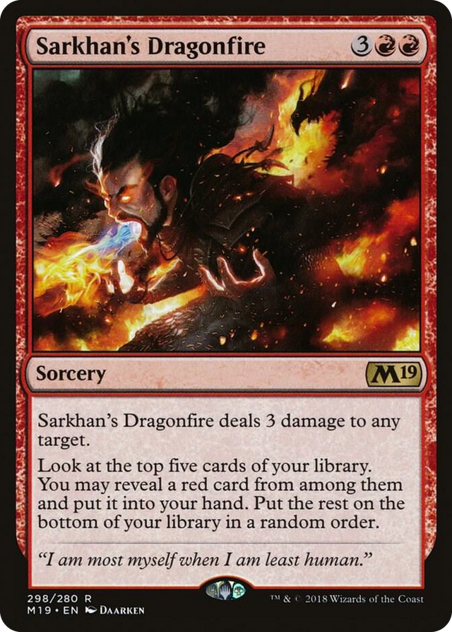 0298 Sarkhan's Dragonfire R Core Set 2019