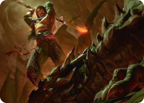 0018 Sarkhan's Resolve Art Card (18/54) S Art Series: Tarkir: Dragonstorm