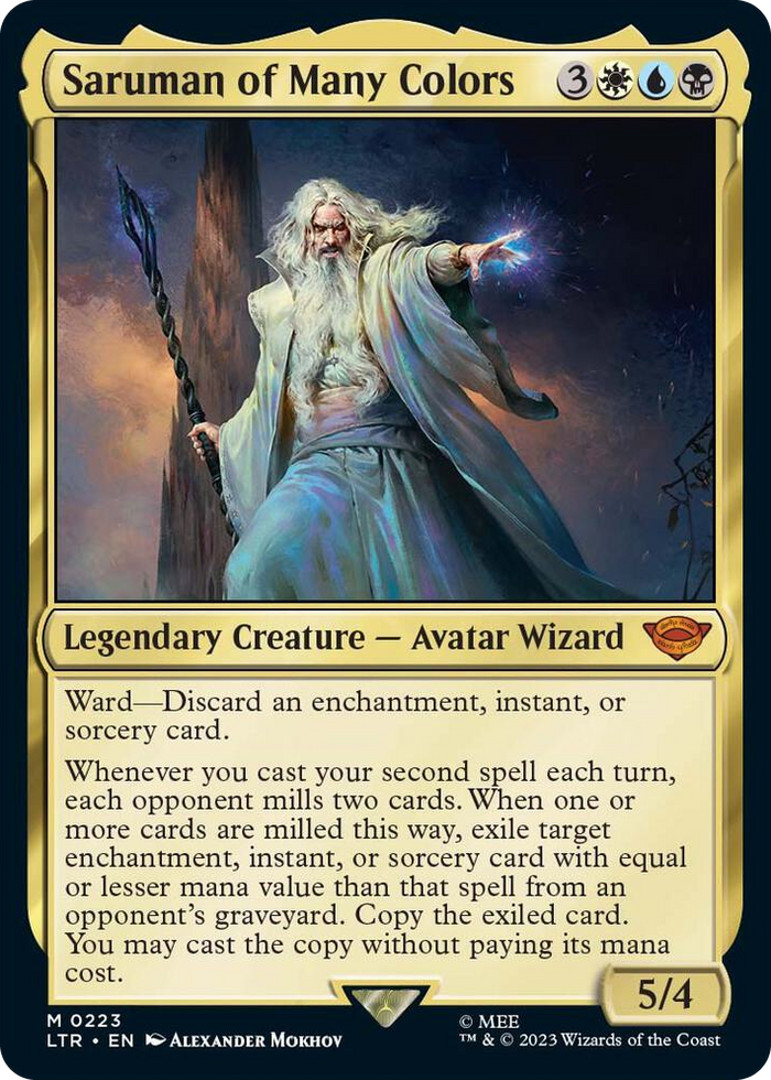 Saruman of Many Colors #223 M - Universes Beyond: The Lord of the Rings: Tales of Middle-earth Pokemon card