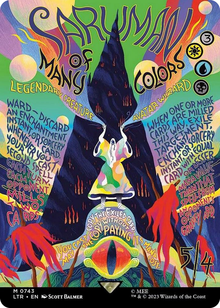 Saruman of Many Colors (Borderless Poster) #743 M - Universes Beyond: The Lord of the Rings: Tales of Middle-earth Pokemon card