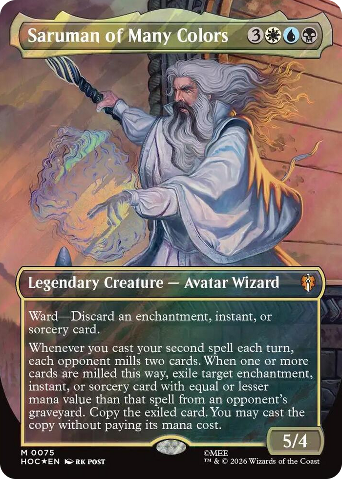 Saruman of Many Colors (Borderless) (Surge Foil) #75 M - The Hobbit: Eternal-Legal Pokemon card