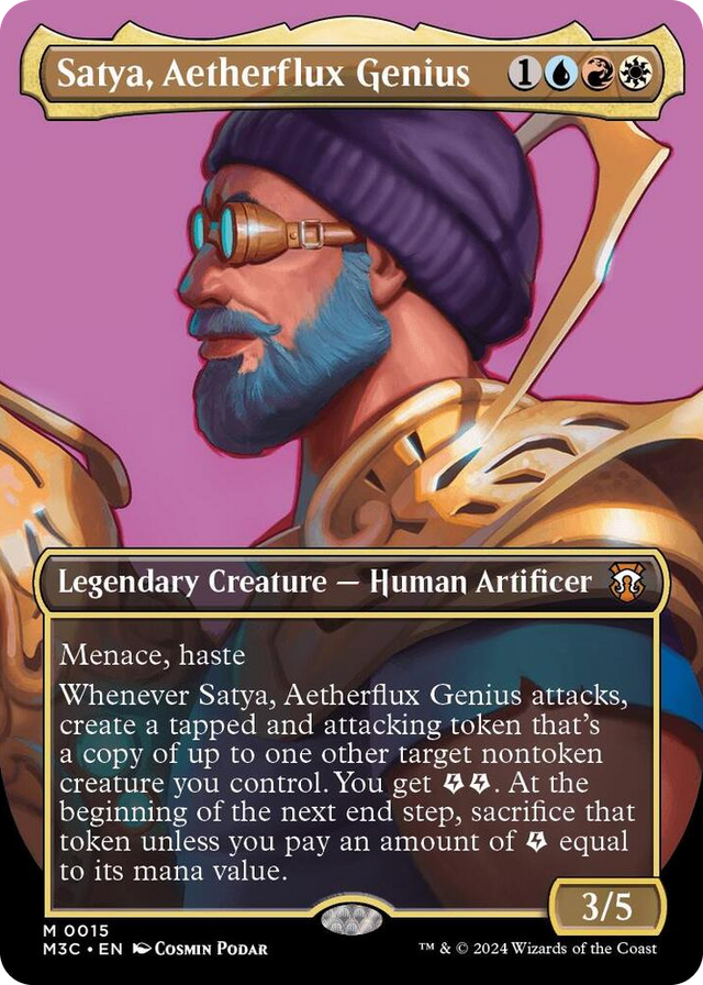 0015 Satya, Aetherflux Genius (Borderless) M Commander: Modern Horizons 3