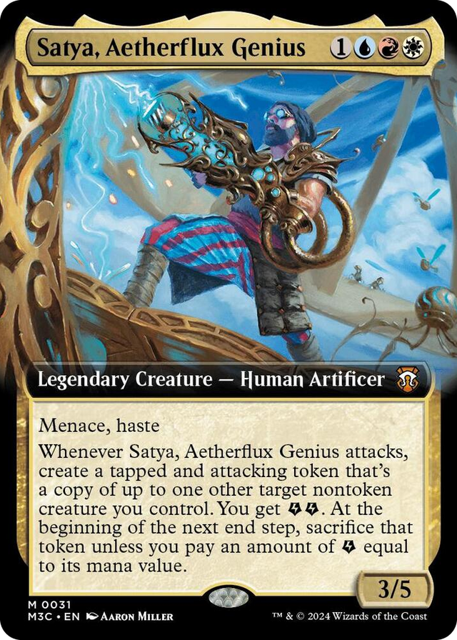 0031 Satya, Aetherflux Genius (Extended Art) M Commander: Modern Horizons 3