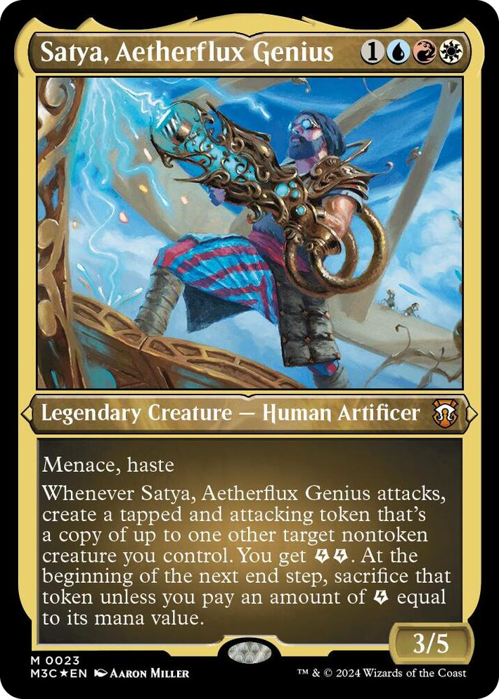 0023 Satya, Aetherflux Genius (Foil Etched) M Commander: Modern Horizons 3