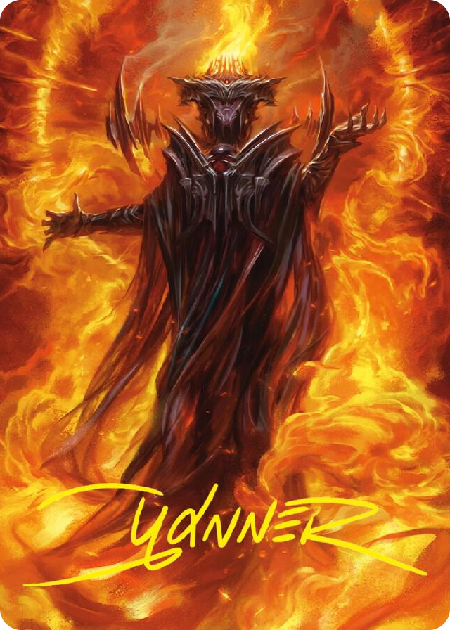 Sauron, the Dark Lord Art Card (Gold-Stamped Signature) #21 S - Art Series: Universes Beyond: The Lord of the Rings: Tales of Middle-earth Pokemon card