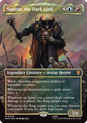 0076 Sauron, the Dark Lord (Borderless) (Surge Foil) M The Hobbit: Eternal-Legal