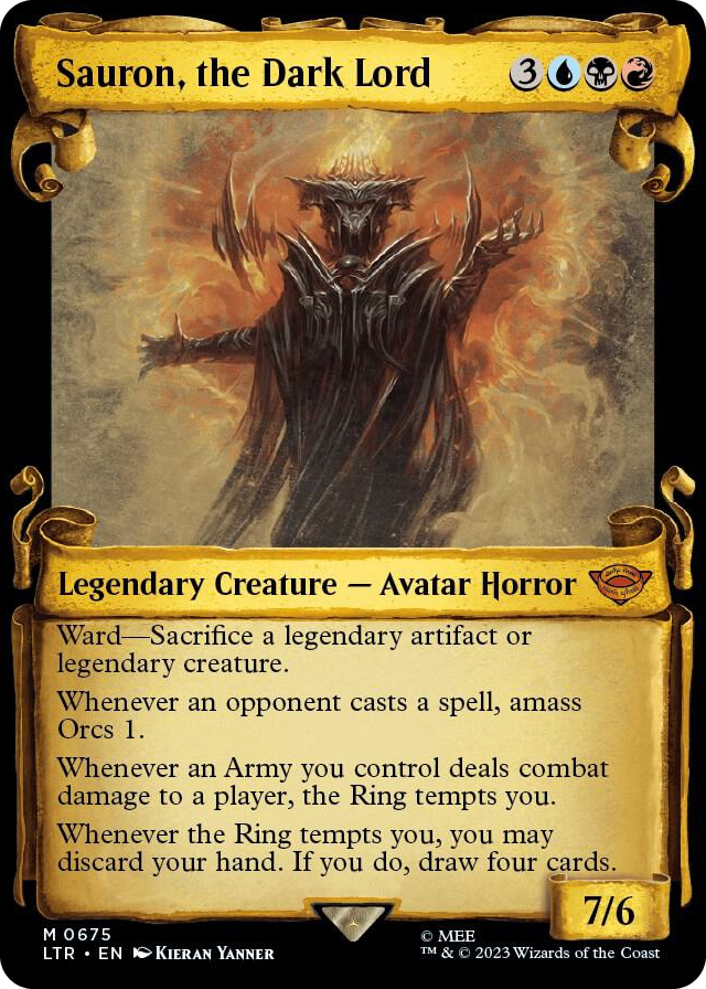 Sauron, the Dark Lord (Showcase Scrolls) #675 M - Universes Beyond: The Lord of the Rings: Tales of Middle-earth Pokemon card