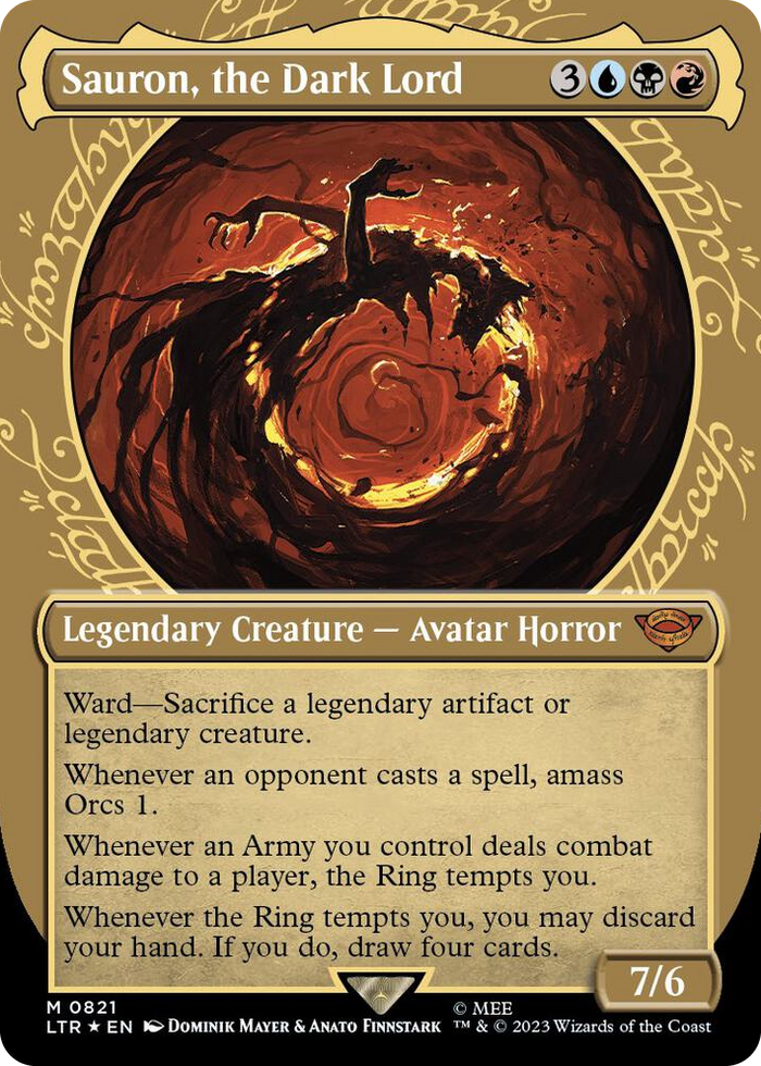 Sauron, the Dark Lord (Showcase) (Surge Foil) #821 M - Universes Beyond: The Lord of the Rings: Tales of Middle-earth Pokemon card