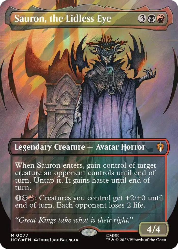 Sauron, the Lidless Eye (Borderless) (Surge Foil) #77 M - The Hobbit: Eternal-Legal Pokemon card