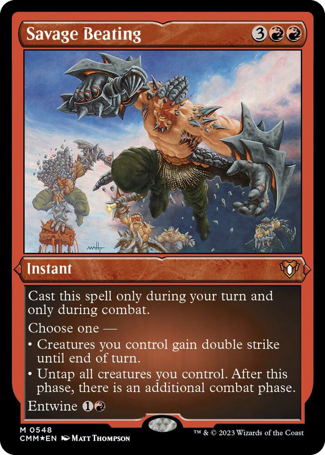 0548 Savage Beating (Foil Etched) M Commander Masters