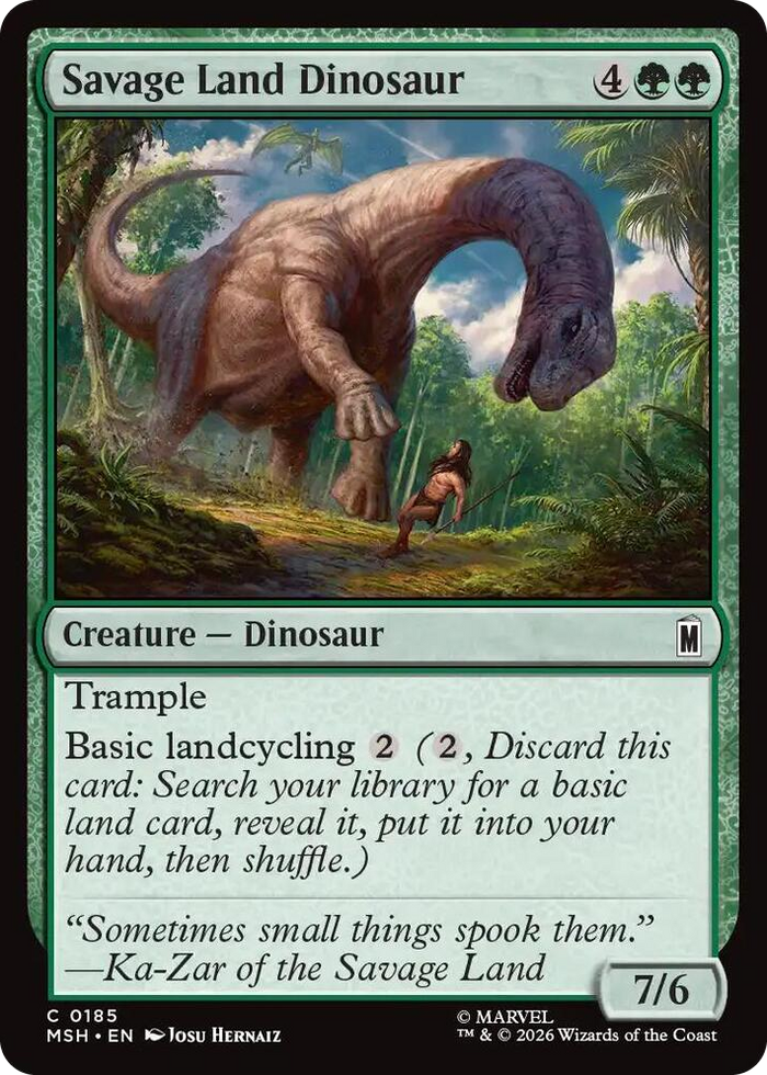 Savage Land Dinosaur #185 C - Marvel Super Heroes Pokemon card