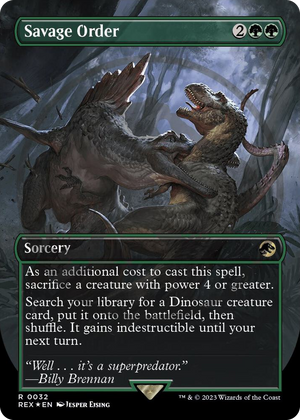 0032 Savage Order (Borderless) (Emblem) R Universes Beyond: Jurassic World Collection