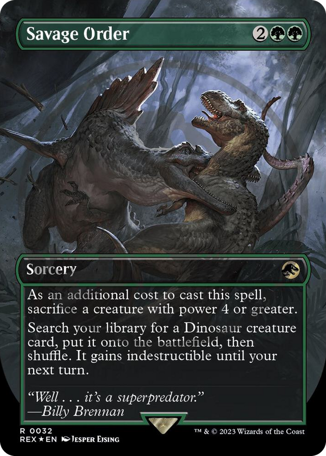0032 Savage Order (Borderless) (Emblem) R Universes Beyond: Jurassic World Collection