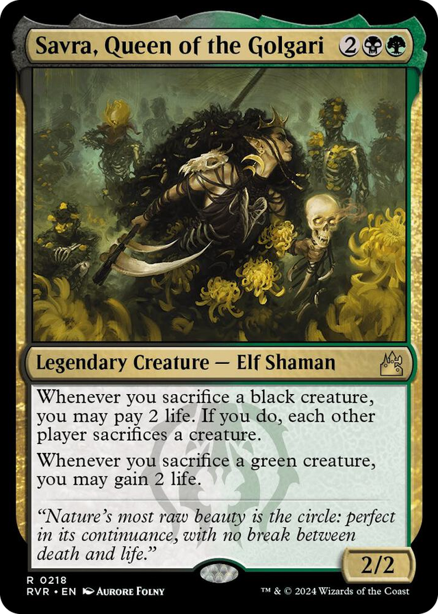 0218 Savra, Queen of the Golgari R Ravnica Remastered