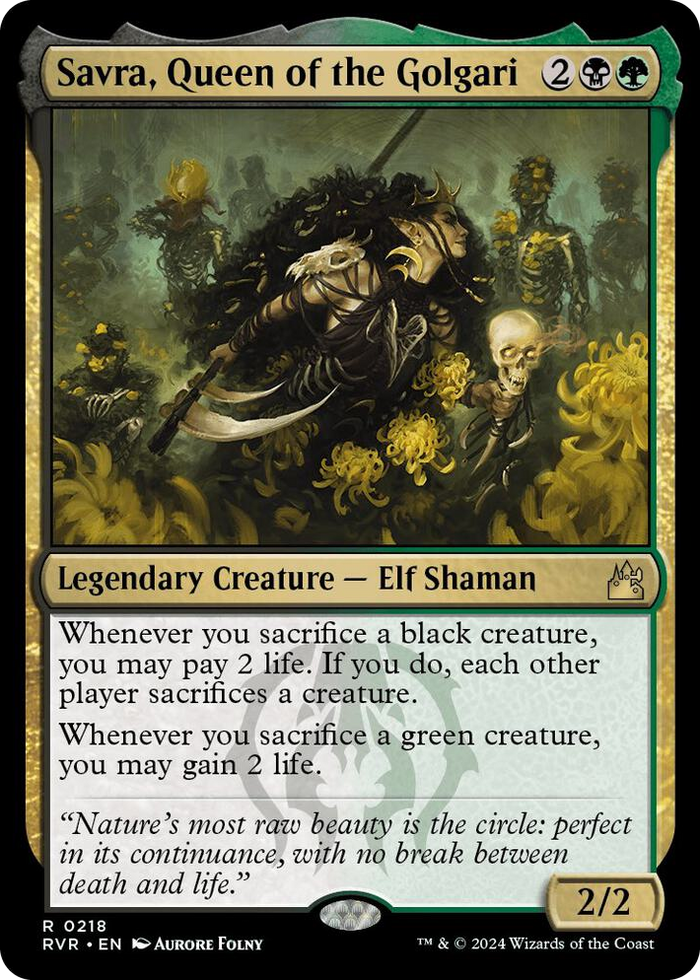Savra, Queen of the Golgari #218 R - Ravnica Remastered Pokemon card